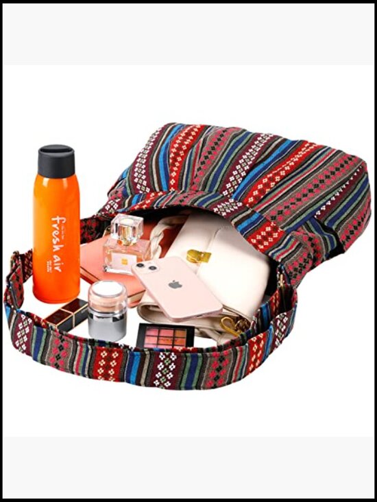Amazon.com: Canvas Hobo Crossbody Shoulder Tote Bag for  Large Durable Fabric Crossbody Hobo Shoulder Messenger Travel Purse Handbag Tote